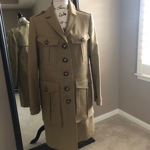 Burberry Tan Military Style Trench Coat Size 8